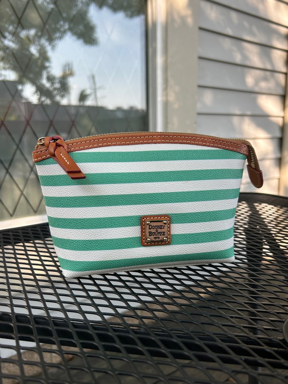 Dooney & Bourke Sullivan Cosmetics Bag  -   Blue and White Stripes - Picture 2 of 8